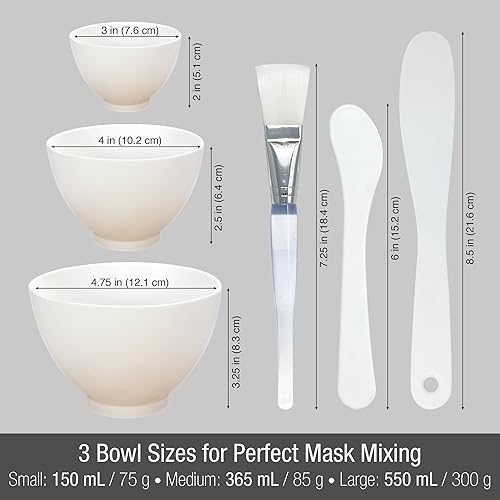 Miniatura 3 de APPEARUS Juego de cuencos de silicona para mascarilla facial, kit de cuidado de la piel de spa de 6 piezas con 3 tazones para mezclar, cepillo y