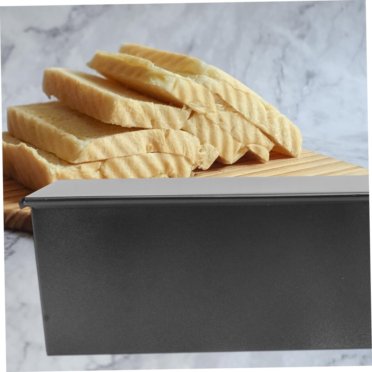 Antihaft Toastform aus Eisen mit Deckel, Schwarz, zum Backen | Tragbar, Leicht zu Lösen und Reinigen, Kompakt Verstaubar, für Käsekuchen und Burger