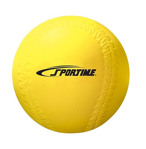 Sportime - 9185 Coated Foam Softball - Amarillo de alta visibilidad (el color de impresión del nombre de la marca del artículo puede variar), 3-7/10"