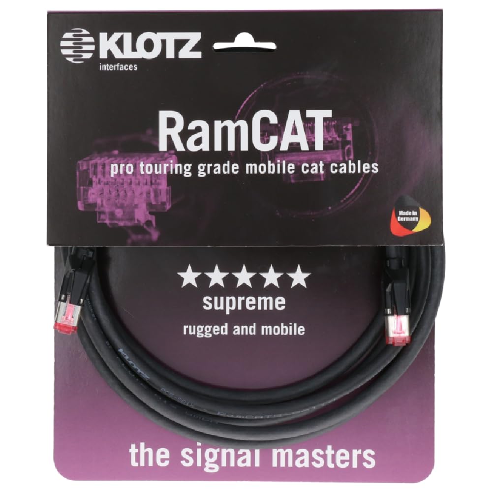 Klotz RamCAT Çift Ekranlamalı AWG24 İletkenli RJ45 Network Kablosu 3m