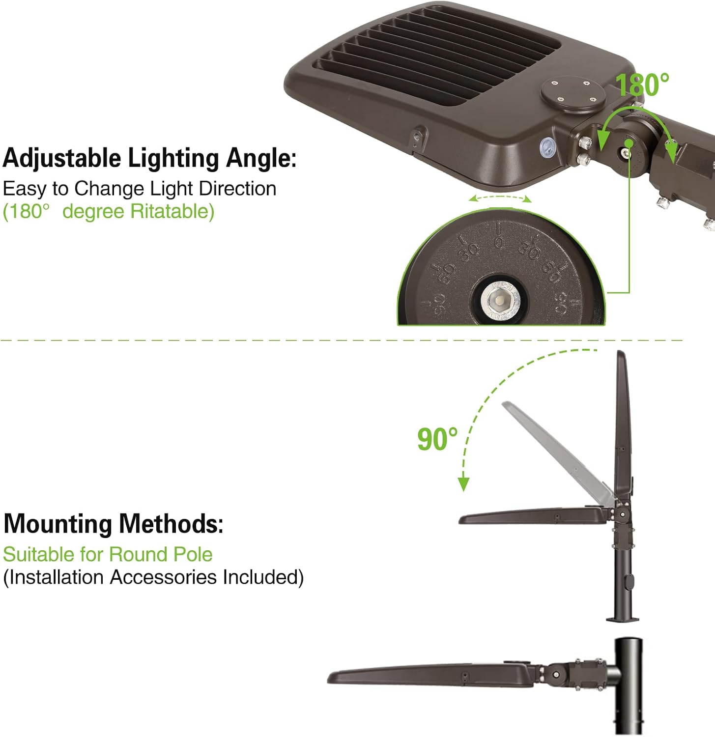 Hykolity 150W 200W Switchable LED Parking Lot Light, 150LM W 5000K LED Street Lighting with Photocell Sensor [400W-600W HPS Equiv.] 100-277V, Commercial Adjustable Slip Fitter Mount LED Shoebox Light