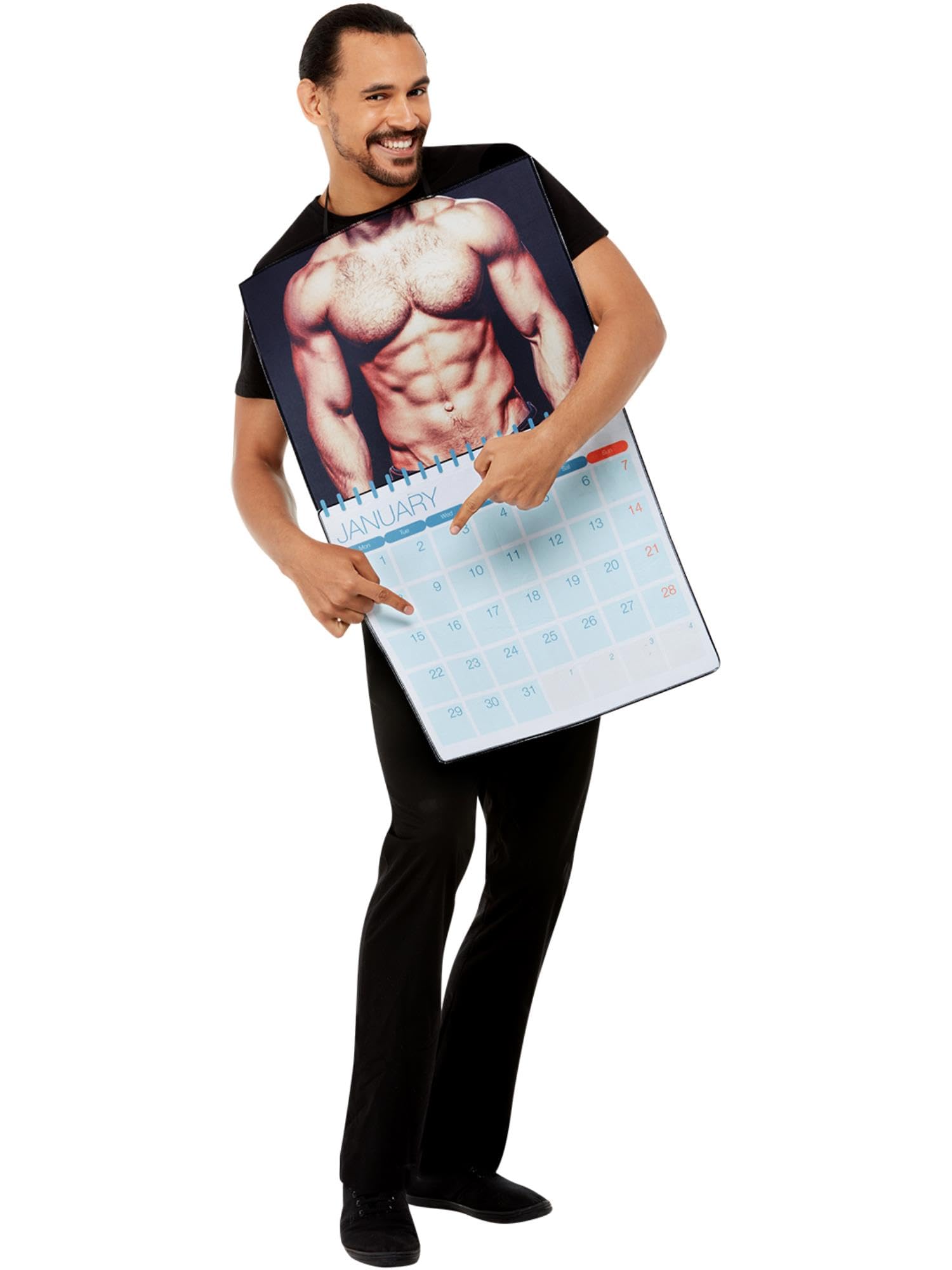 Smiffys Sexy Calendar Costume, Multicoloured Tabard, Funny Fancy Dress, Comedy Dress Up Costumes