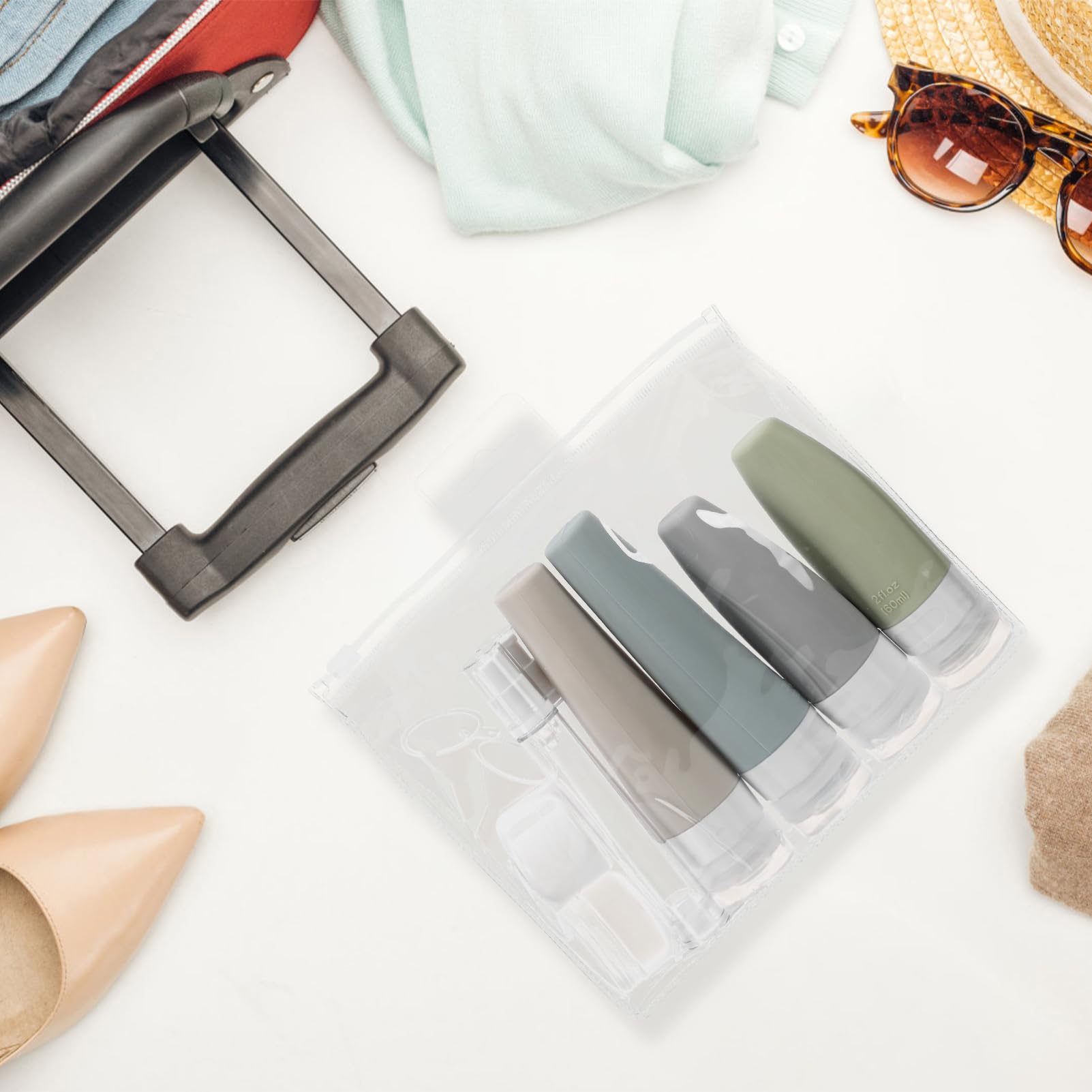FOMIYES 5 Set Di Flaconi Da Viaggio in Silicone Per Articoli Da Toeletta Dispenser Per Shampoo E Ricaricabili Contenitori Portatili A Prova Di Perdite Formato Da Viaggio