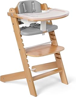 Cowiewie 3-in-1 Convertible Wood Highchair & Bassinet for Baby/Toddlers