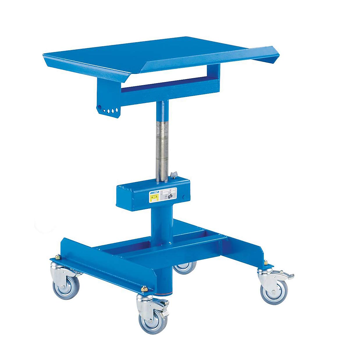 eurokraft | Materialständer | Tragfähigkeit 150 kg | fahrbar | Höhenverstellung ohne Last mit pneumatischer Fallbremse | Höhenverstellbereich 720-1070 mm