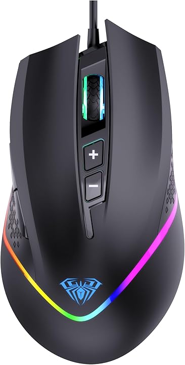 AULA F805 6400DPI RGB 7 Tuşlu Makro Optik Oyuncu Mouse, Siyah