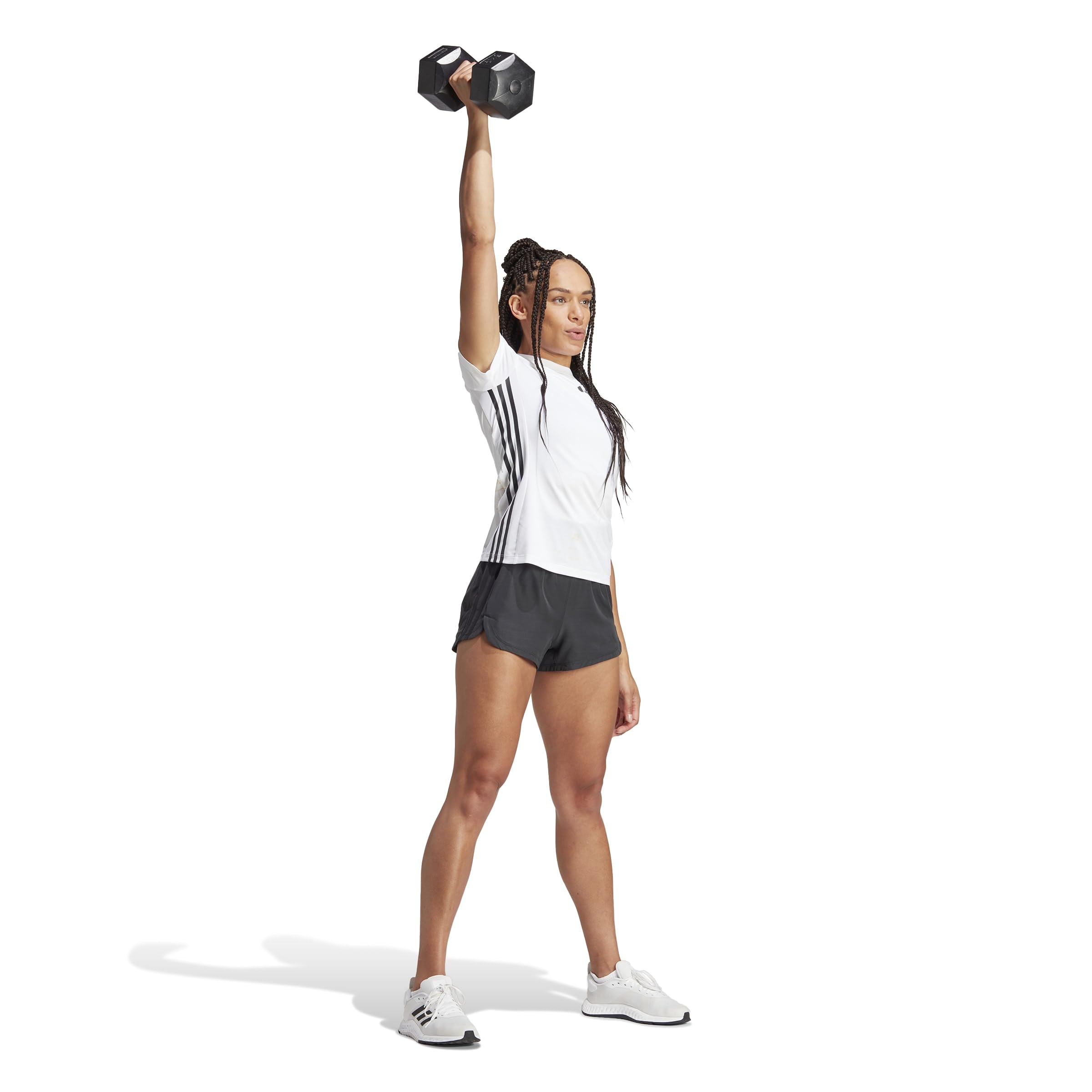 adidas - Pacer Training 3 Stripes Woven High Rise Shorts, Pantaloncini Donna