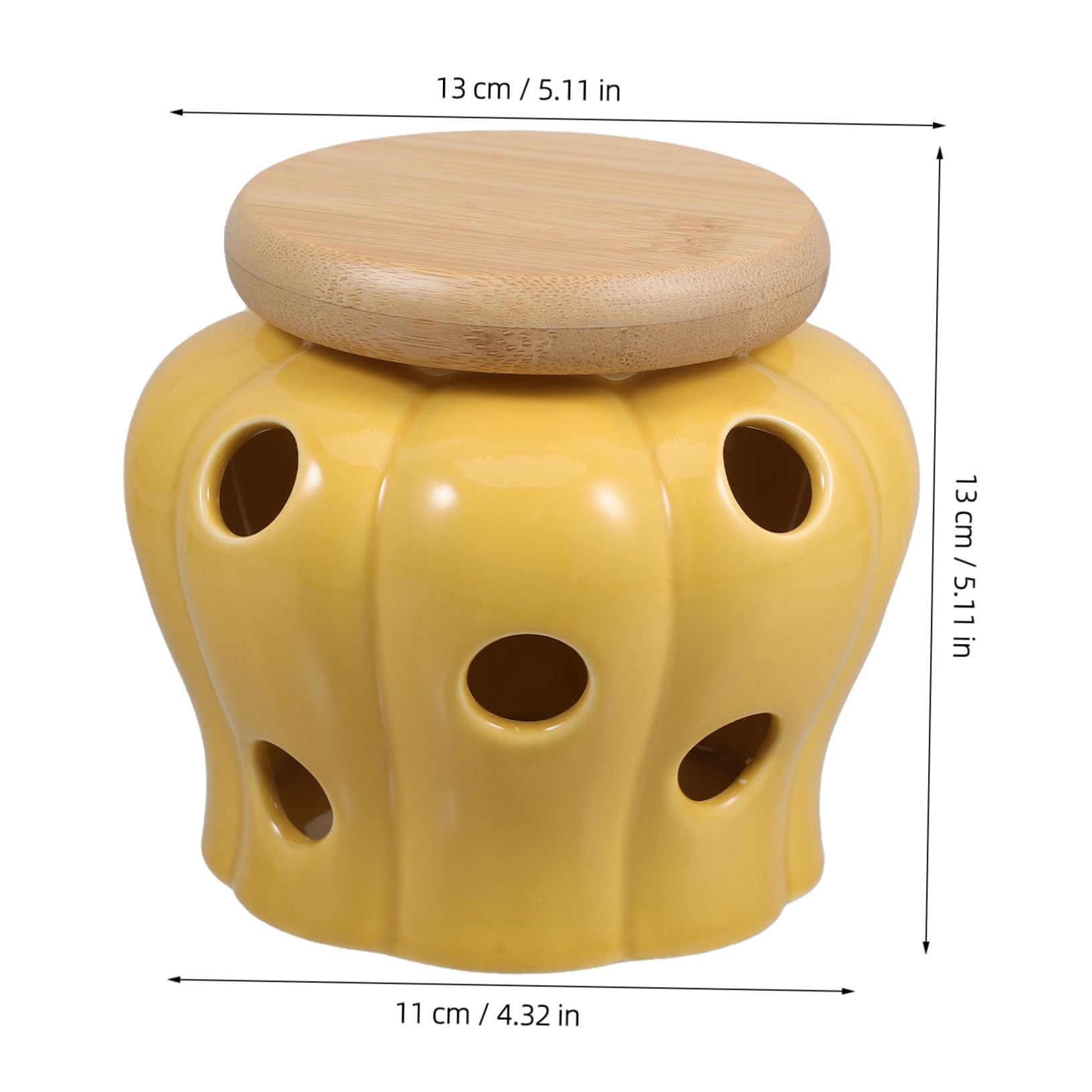 FUNOMOCYA Ventilated Garlic Jar Ceramic Storage Keeper Ginger Onion Potato Container Large Space Kitchen Decor High-temp Ceramic