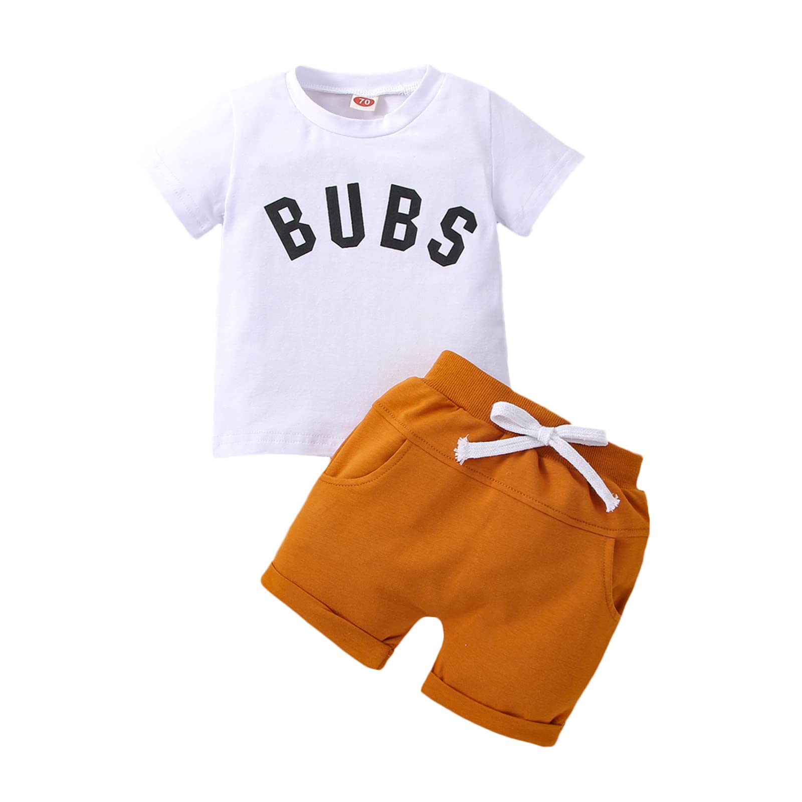 Toddler Baby Boy Clothes Summer Infant Shorts Outfits Letters Print Short Sleeve T-Shirts Top with Elastic Pants 2PCS Set