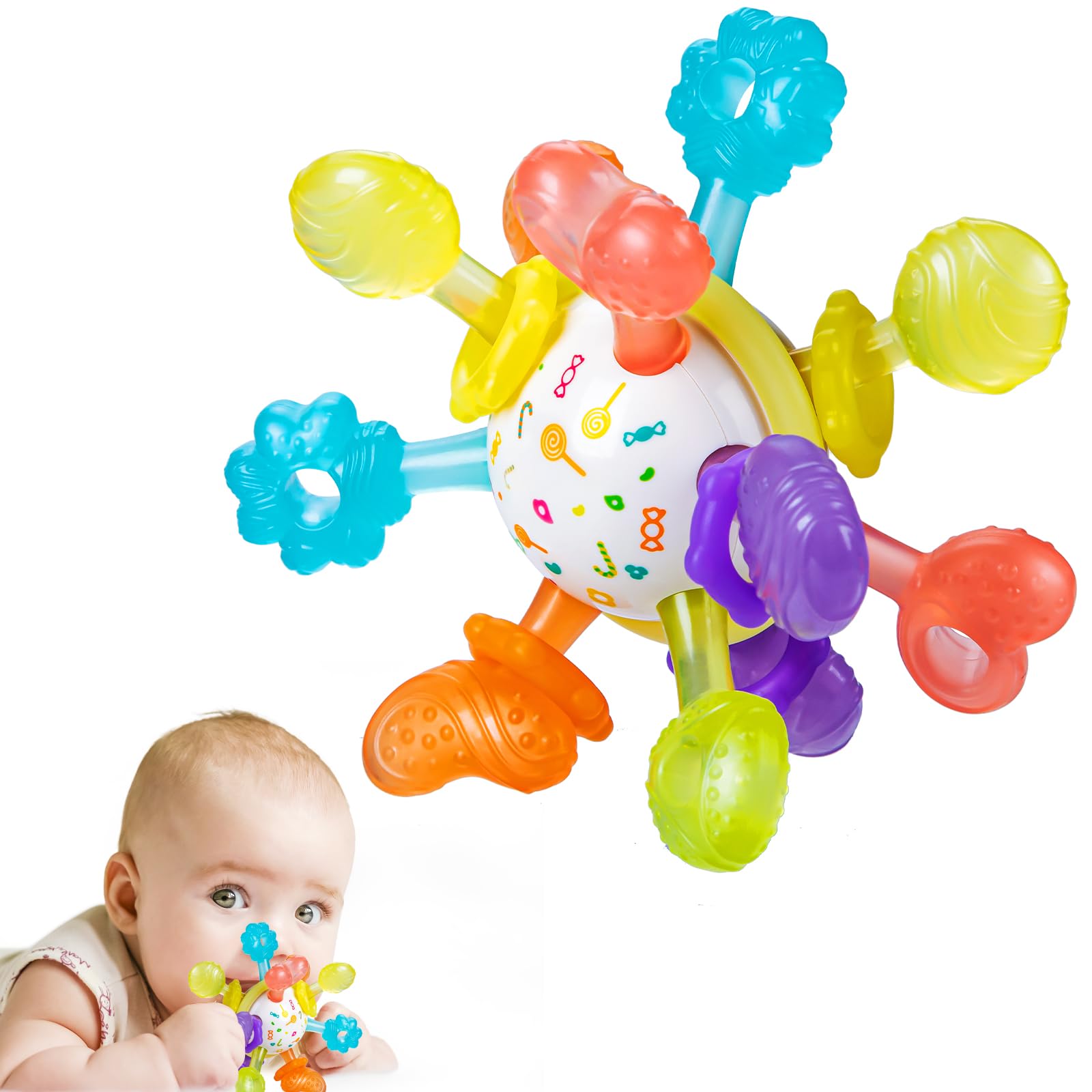 TOHIBEEBaby Montessori Sensory Toys for 0-6 6-12 Months, Baby Teether Teething Toys for Babies 0 3 6 9 12 18 Months, Newborn Infant Learning Developmental Toys Gifts for 1 2 Year Old Boys Girls