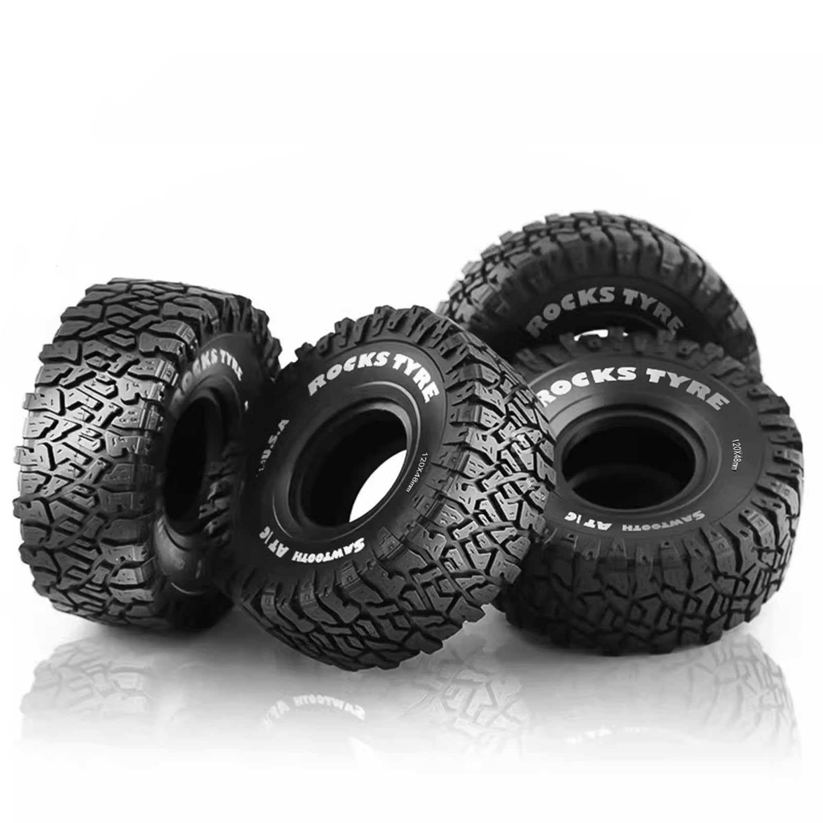 Lifehead 4PCS 1.9" Crawler Rubber Tires - Mighty Lion Tires For 1/10 RC Crawler TRX4, Axial SCX10, Tamiya CC01 - View #9
