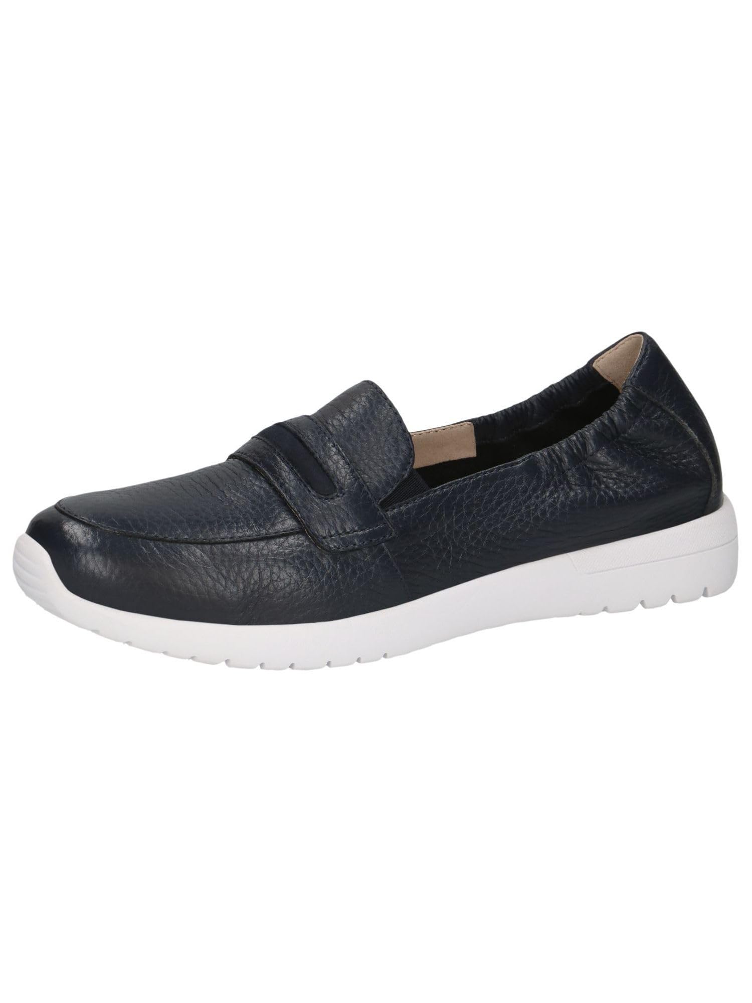 CAPRICE Women's Leather Loafers Casual, Blue (Ocean Deer), 6 UK