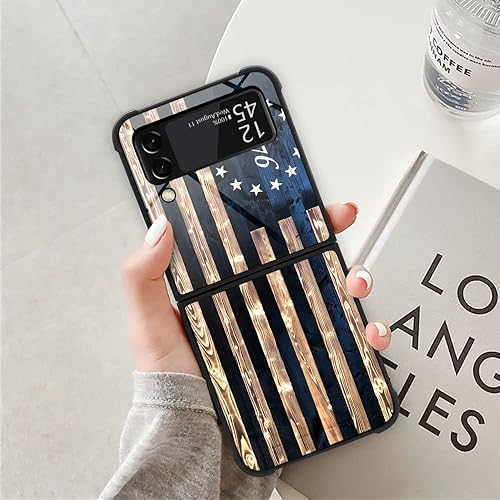 Miniatura 5 de DAIZAG Funda compatible con Samsung Galaxy Z Flip 3 5G, 1776 bandera de Estados Unidos vintage de madera con bandera estadounidense para hombre y