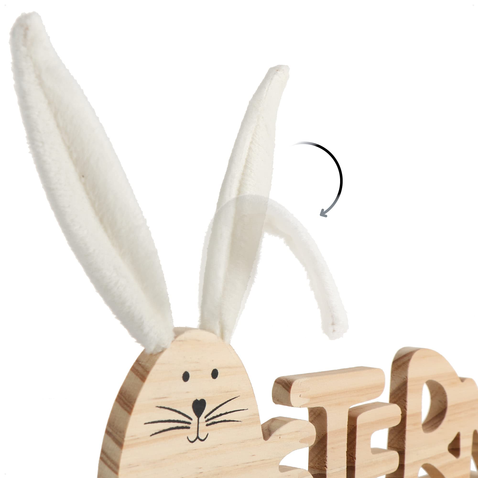 Decorazione Pasquale In Legno - Coniglietto E Scritta Per Casa | Addobbo Carino Per Pasqua, Regalo Festivo - Foto 10