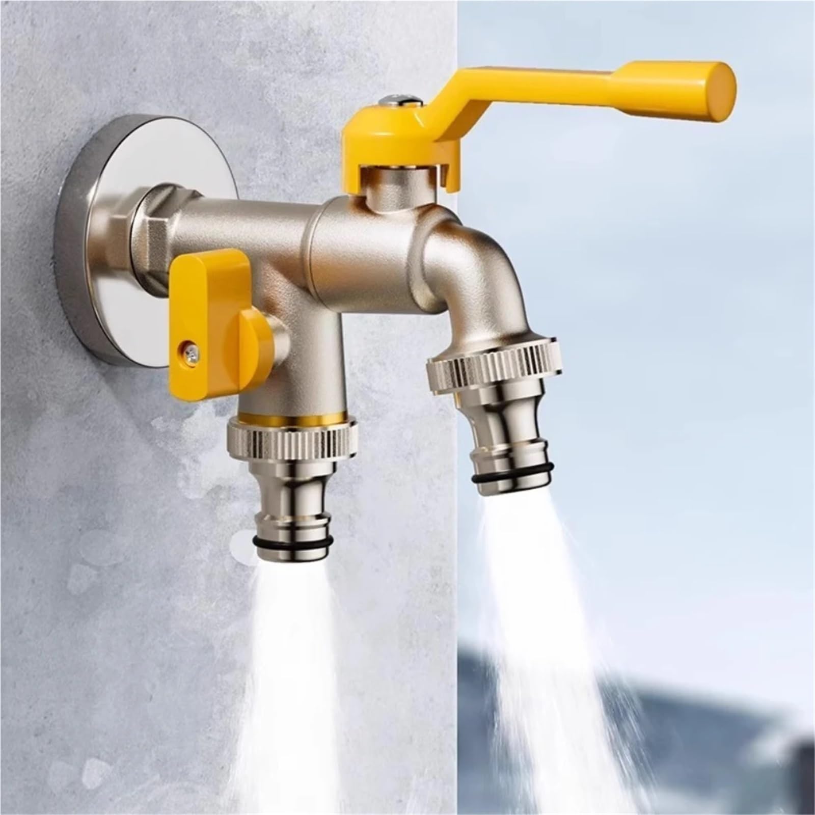 Rubinetto Giardino 1-4 pezzi 1/2'' rubinetto for tubo da giardino in ottone uno dentro due fuori 4 punti tutto in rame for connettore for balcone esterno Per il cortile(Single-outlet 4Pcs)