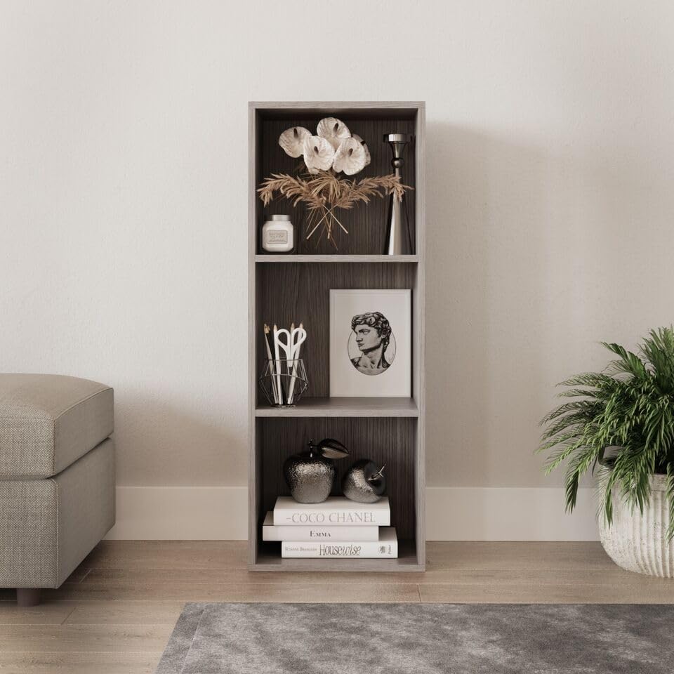 URBNLIVING Libreria In Legno 3 Ripiani: Stretta, Moderna E Disponibile In 4 Colori (60 O 80 Cm) - 6