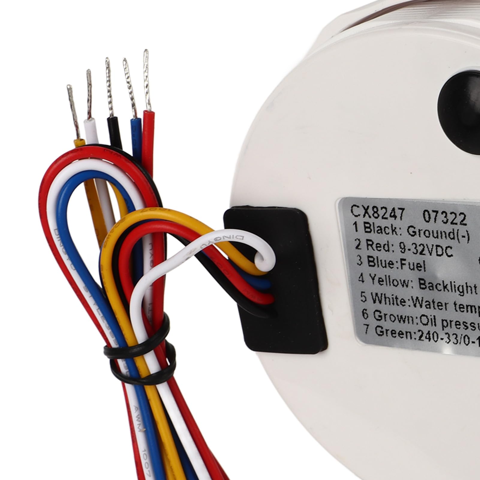 Generic 4w1 85mm Wskaźnik Wodoodporny Poziom Paliwa Ciśnienie Termometr do Wody Woltomierz dla Jachtów RV, łodzi i Samochodów (Czarny °F/PSI)
