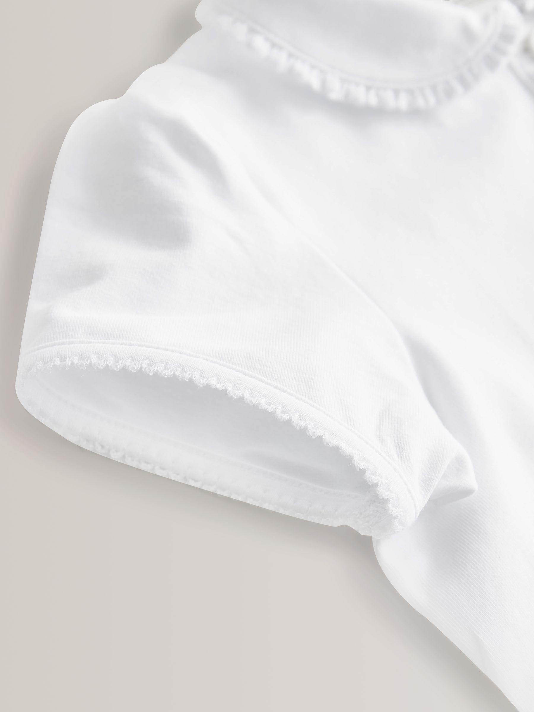 NEXT Fille Polo d’école en Coton Stretch avec col à Volants, Lot de 2