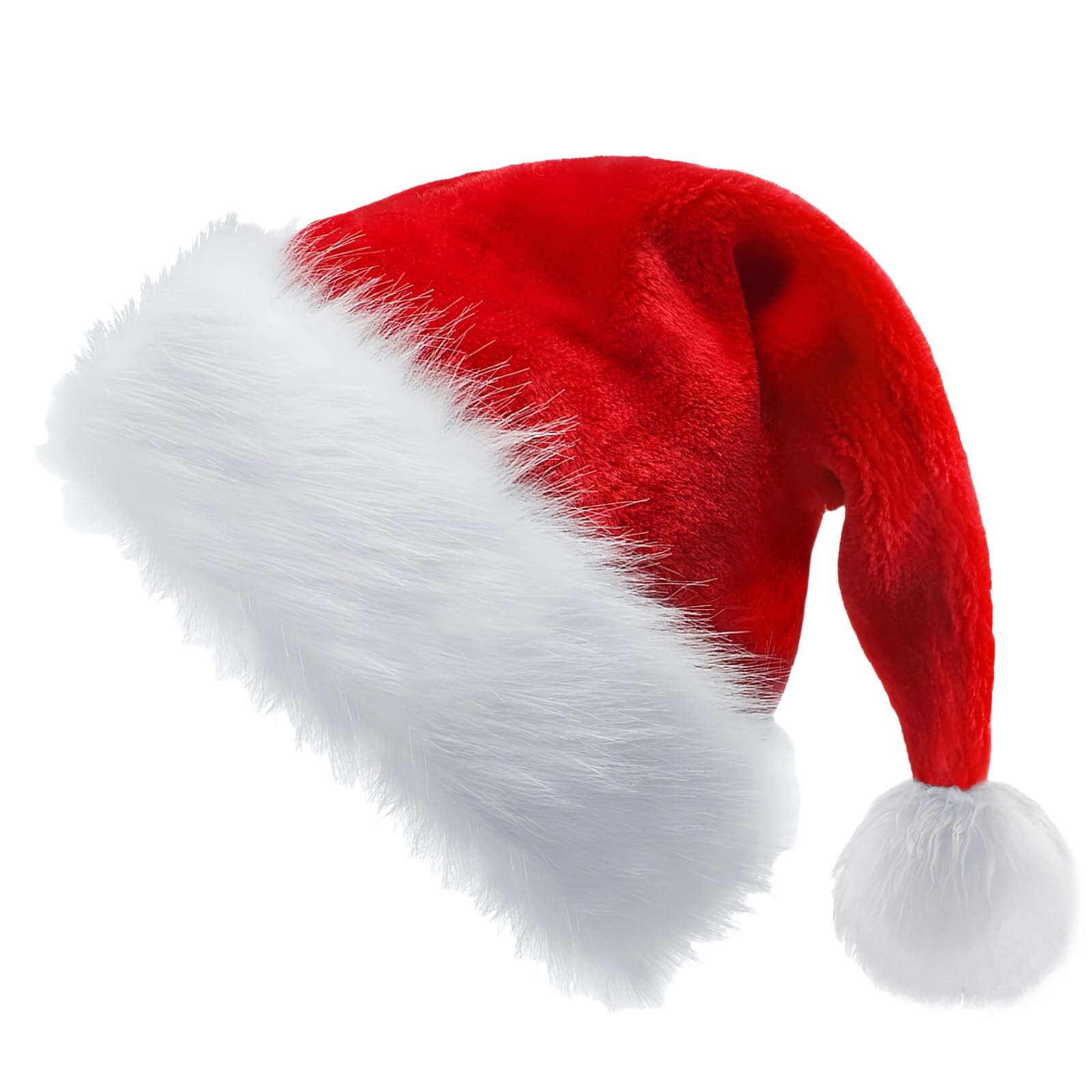 2pcs Red Santa Hat Sparkly Xmas Hats for Adult,Thickened Classic Father Christmas Hat Santa Costume,Sequin Xmas Hat Plush Luxury Santa Claus Hat,Xmas Party Hat Cap for Man Women Xmas Holiday New Year