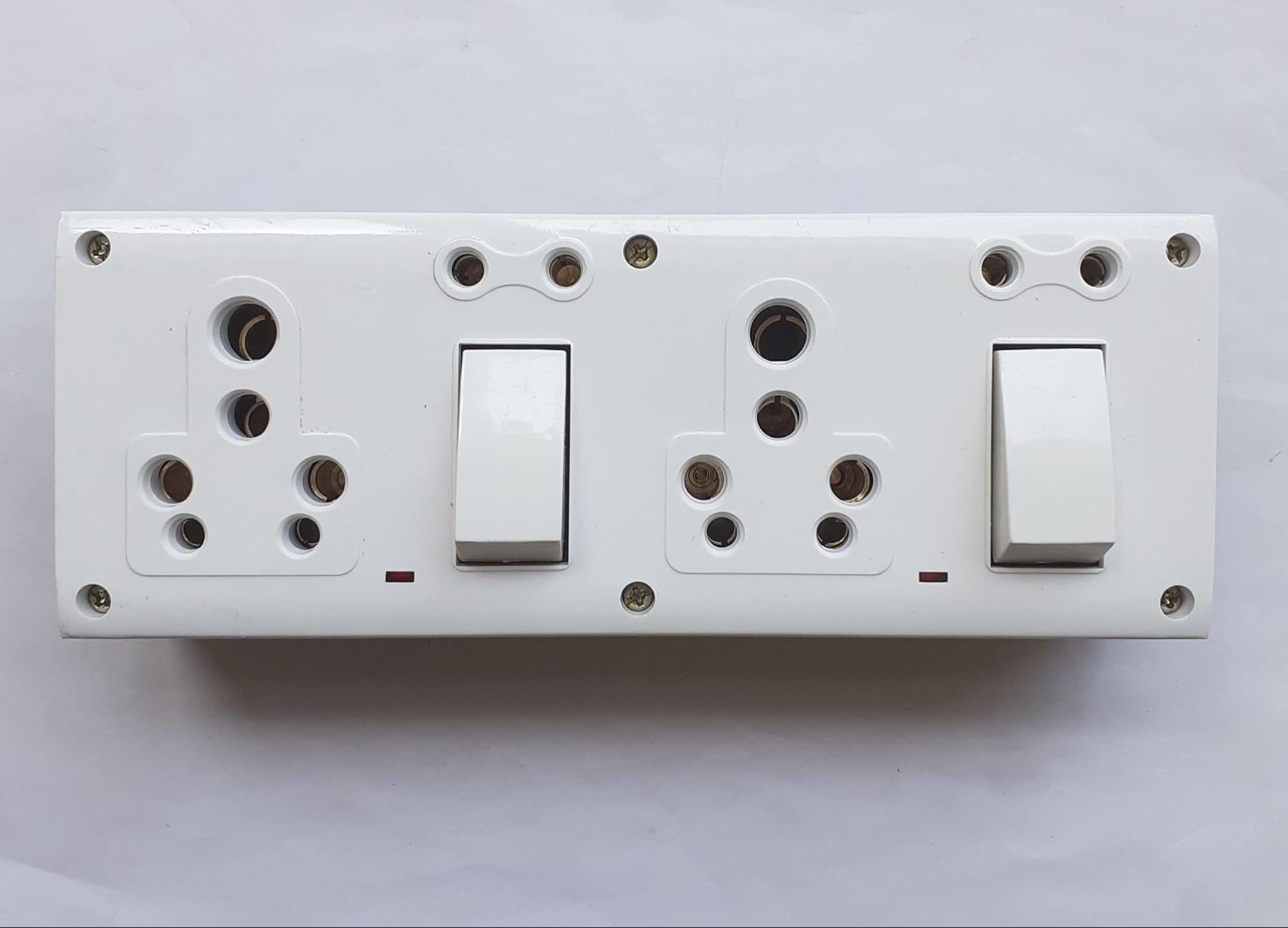 Polycarbonate 16A Universal Switch Socket Box with LED Indicator | Heavy-Duty Dual 16A Socket Combo (240V) | 1-Way On/Off | Shockproof, Heat-Resistant | White-picture-11