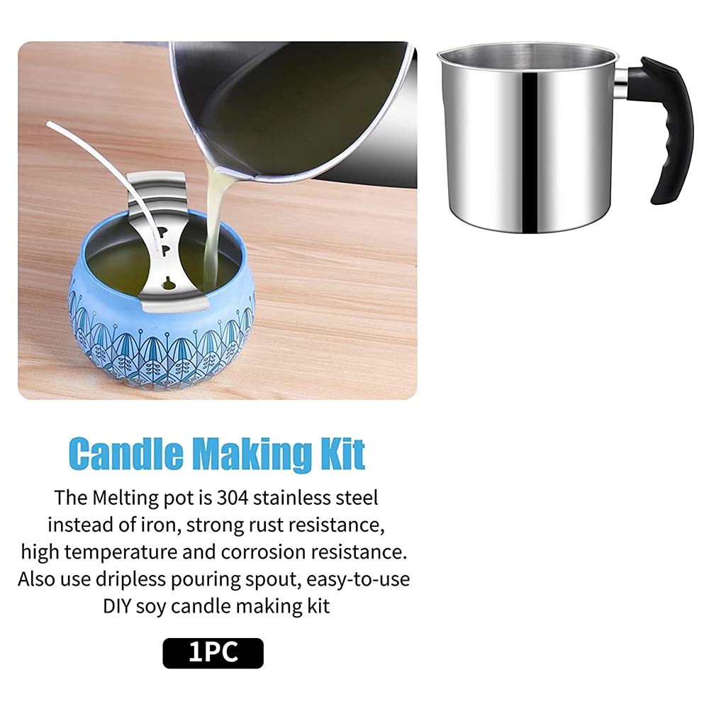 Kqcibz Candle Making Pouring Pot, 44 Oz Double Boiler Wax Melting Pot, Candle Making Pitcher, Heat- Handle