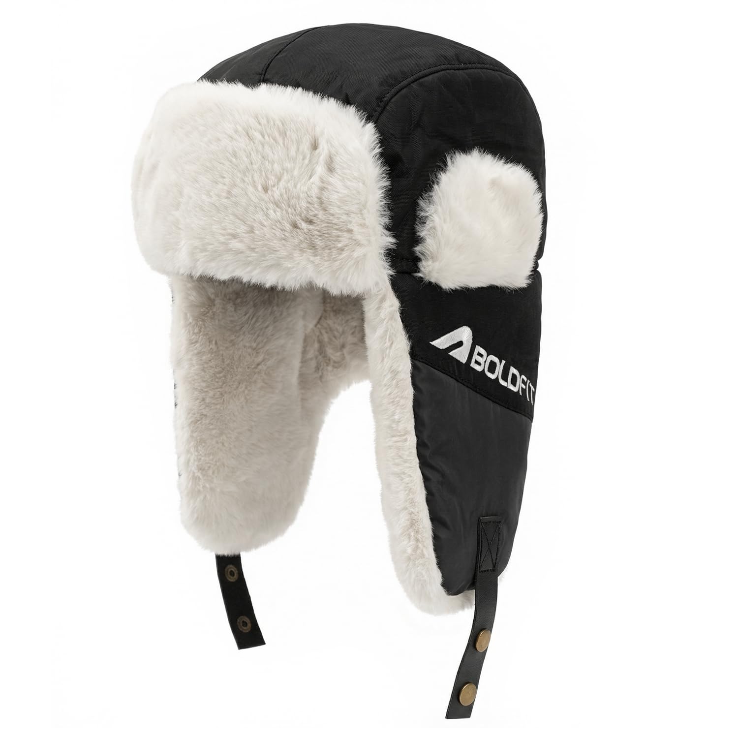Boldfit Fur Winter Cap for Man & Women Unisex Monkey Cap for Women Winter Wear Warm Tropper Caps for Men with Fur Earflaps Russian Hat for Cold Weather - Black-image-4