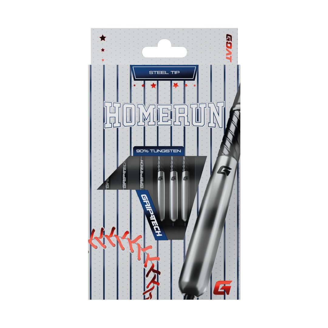 Fléchettes GOAT Homerun 90% Tungstène 23G - 3 Barils, Pointes Acier, Avec Flights Et Tiges - 8