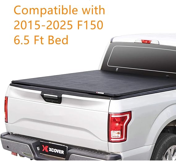X XCOVER Soft Locking Roll Up Tonneau Cover, Compatible with 2015-2025 F150 Pickup 6.5 Ft Bed