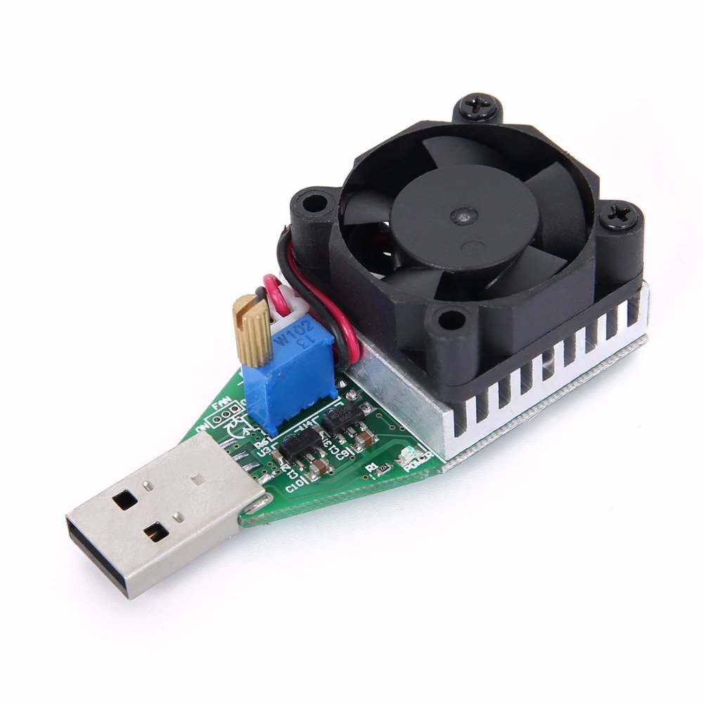 Tester Resistenza Elettronica USB 15W &ndash; Scarica Batterie 3.7V-13V Con Ventola Di Raffreddamento