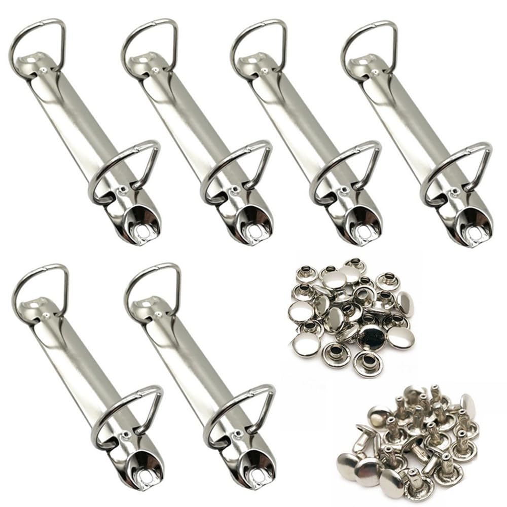 6 Pack D-Rings Mechanism, Wanfoou 2-Ring Binder Mechanism Replacement Kit, Spines for Top-Binding
