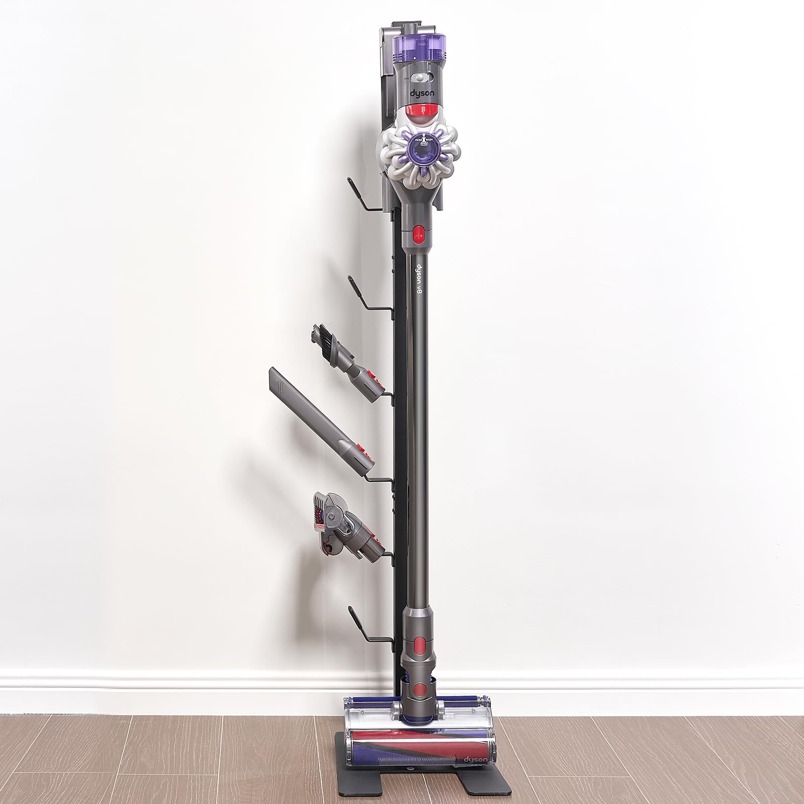 VEVOR Soporte de Aspiradora 1270 mm Compatible con Dyson V6 V7 V8 V10 V11 V15 Soporte Estable para Aspiradora con 6 Ganchos para Aspiradoras Verticales Dyson DC30 DC31 DC34 DC35 DC58 DC59 DC62 D74