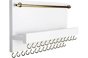 Chic Closet Jewelry Organizer: Maximizing Storage with 27 Hooks and Removable Rod