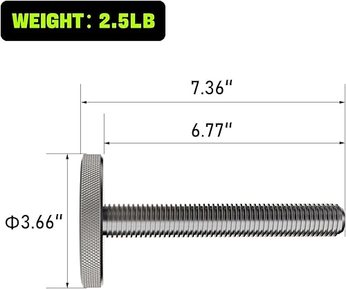 Miniatura 2 de Eisenlink Tornillos más largos, 2 piezas para mancuernas cuadradas, hasta 160 libras (mancuerna individual)