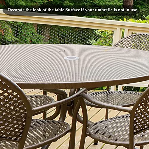 Ehiog Patio Table Umbrella Hole Ring And Cap Set, 2 Inch Silicone Transparent Umbrella Hole Ring Plug And Cap Set For Outdoor Patio Garden Beach Table Umbrella Plug (Translucent - 2 Set) #TOP4