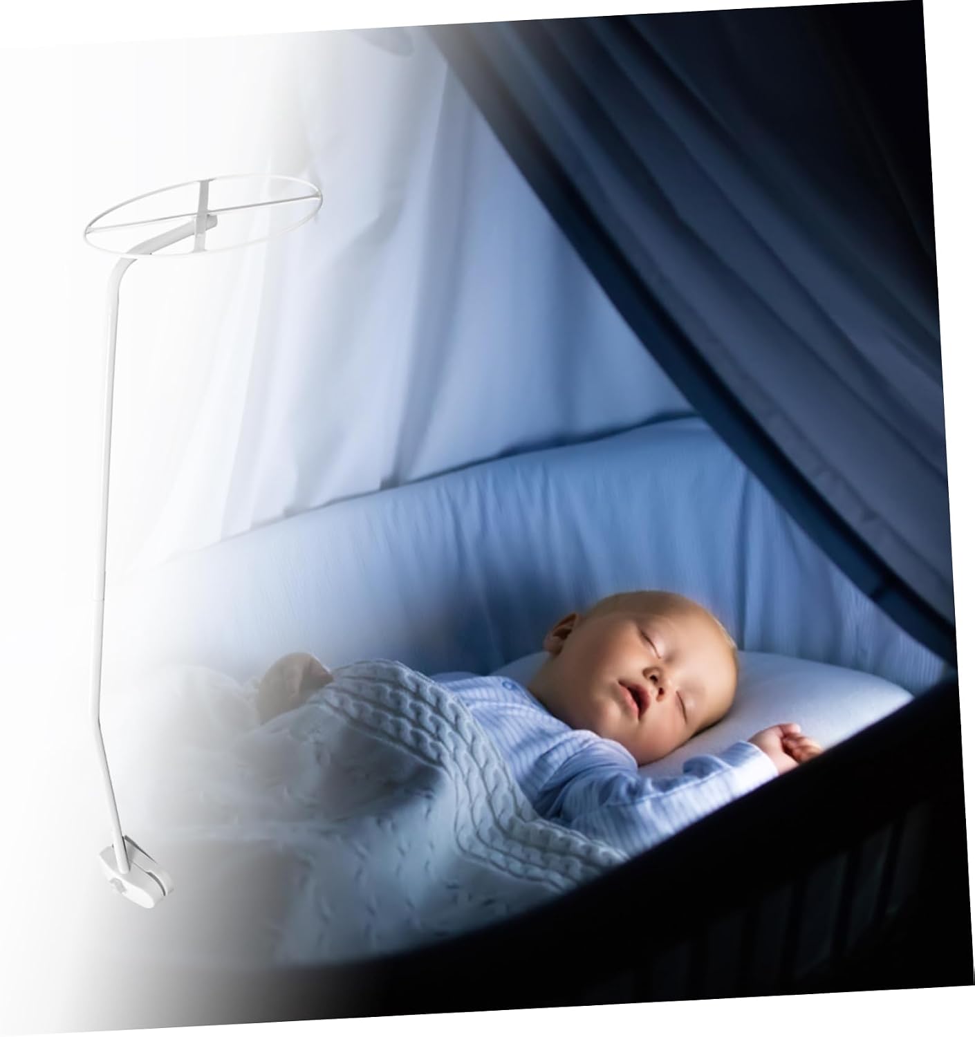 Cabilock Top Dome Style Mosquito Net Bracket with Steel Pipe Support Stable Crib Canopy Rack Accessory for Bed Easy to Install Replacement Nursery Net Holder