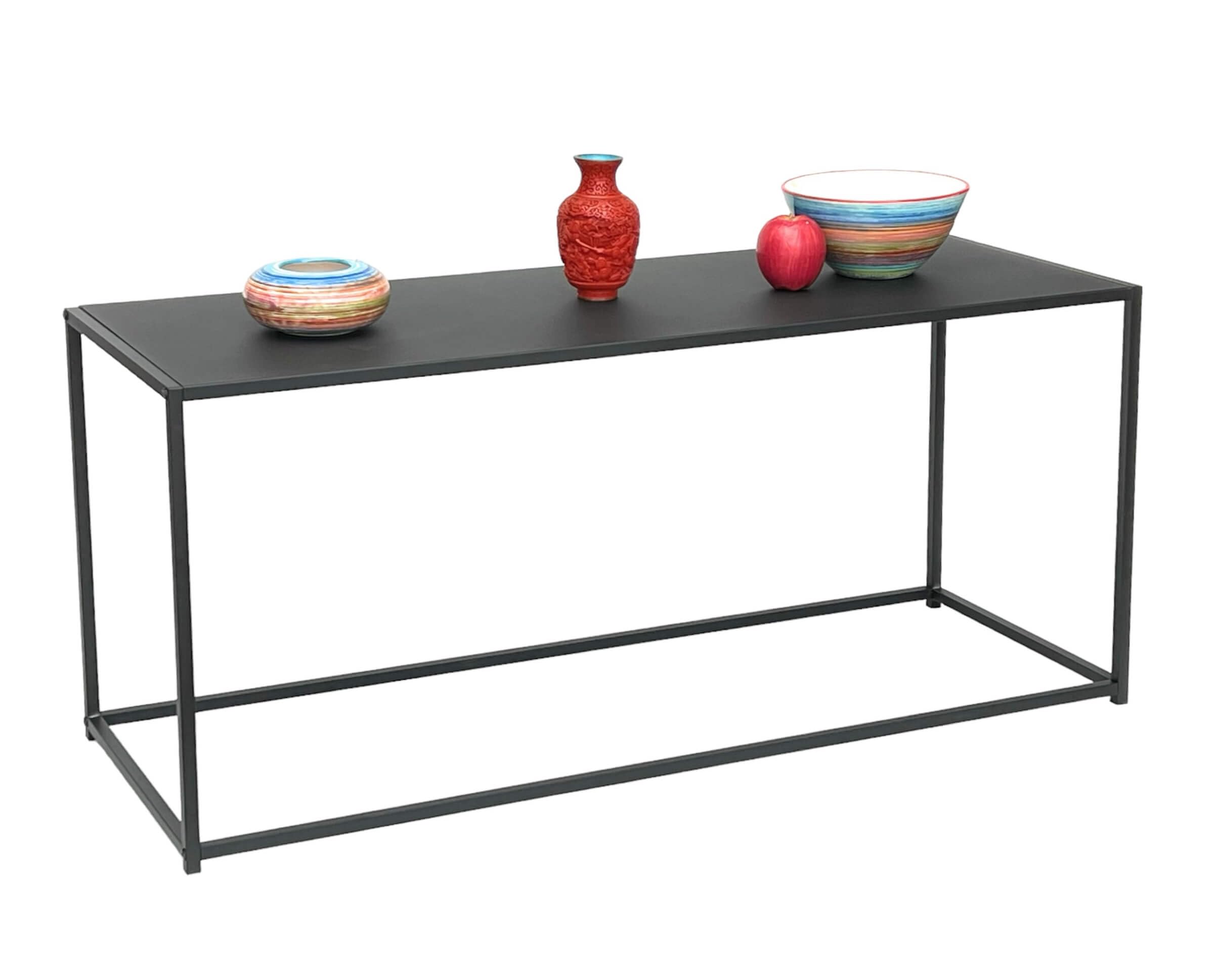 DanDiBo Couchtisch – Schwarz Metall Eckig 110x50x40 cm