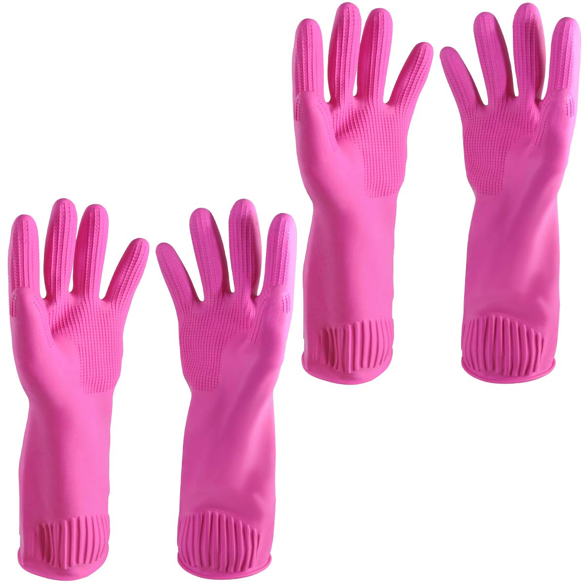 Sponsored Ad - Primeway® Latex Biodegradable Anti-Microbial 14.5" Multipurpose Long Hand Gloves, 2 Pairs, Pink (Medium)