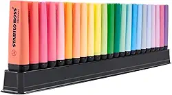 Marca Texto – STABILO BOSS ORIGINAL – Estojo com 23 unidades + Suporte de mesa – Em 23 cores