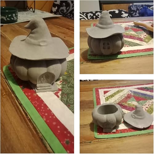 Miniatura 9 de Moldes de silicona para tarro de vela, moldes de hormigón de silicona de calabaza para hacer yeso epoxi UV, caja de almacenamiento de hormigón,