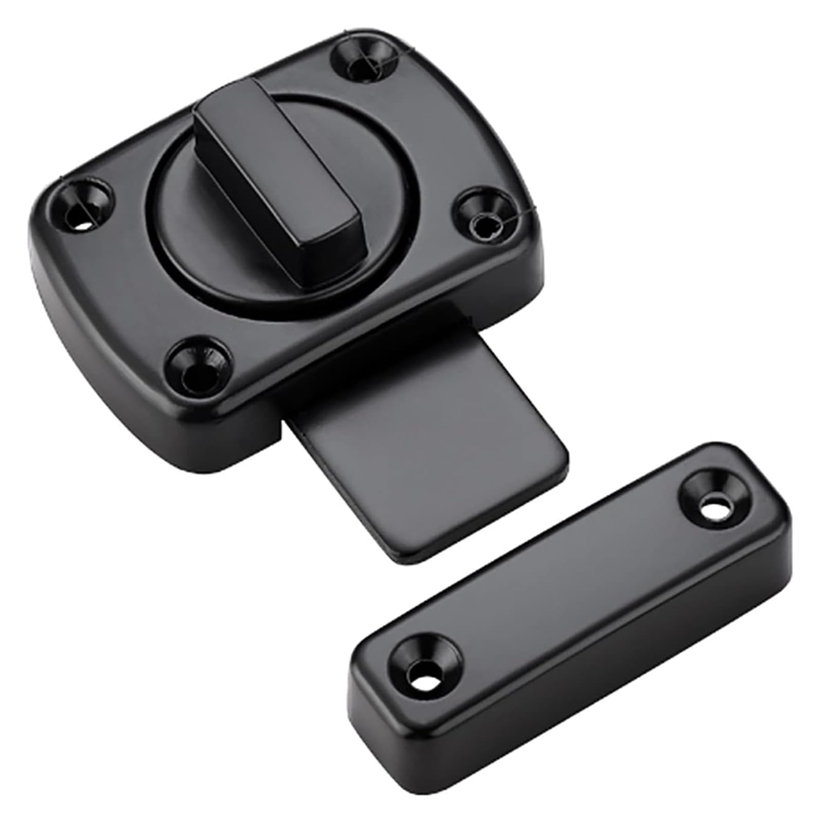Door Latch， Zinc Alloy Barrel Bolt Door Latch Lock Security Multicolor for Doors Cabinets Windows(Svart)