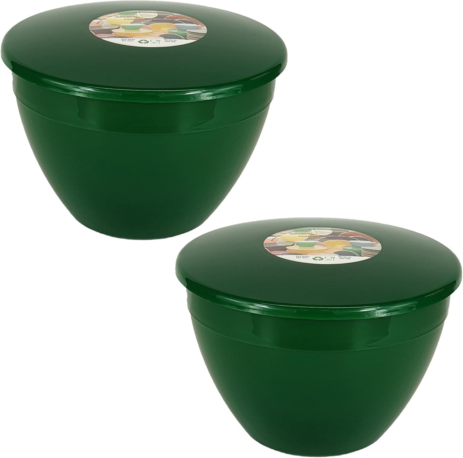 2 Pint Plastic Pudding Basin and Lid 40 fl oz British Racing Green 2 Pack 2pt Steam