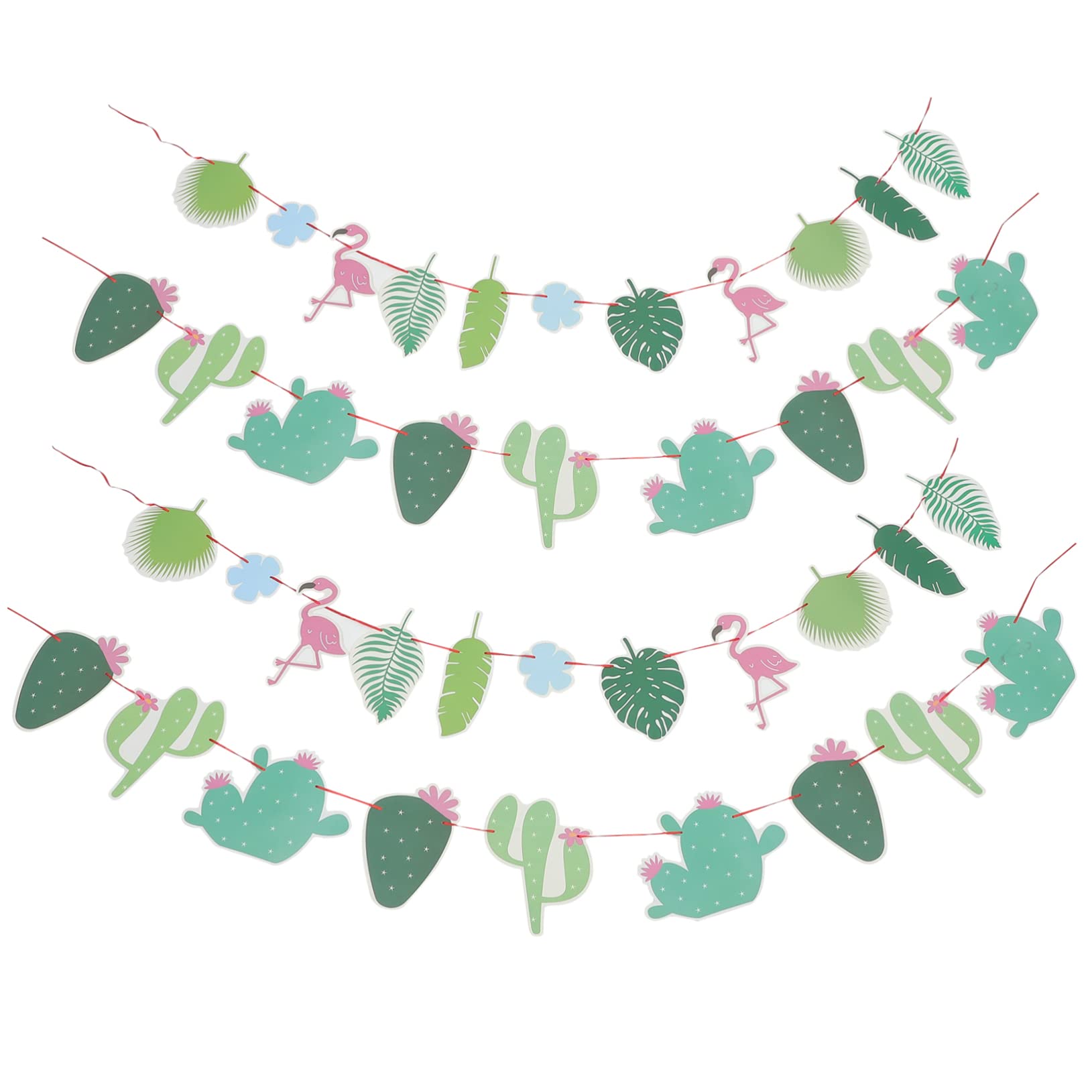 TOPBATHY 4 Sätze Hawaiianische Dekorative Flagge Vakuumdekoration Kuchendekoration Figur Mottoparty Hawaii Beach Party Dekoration Hawaii-ornamente Hawaiianische Girlande Papier 4 Stück * 4