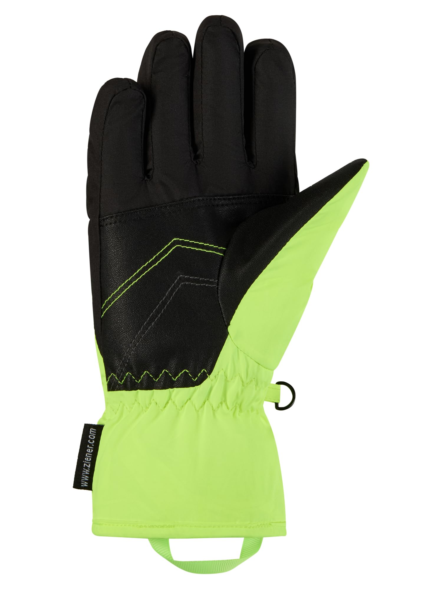 Ziener Guantes de esquí para niños LAVIVI-Z, para Deportes de Invierno, Impermeables, Resistentes al Viento, Color Amarillo venenoso, 4