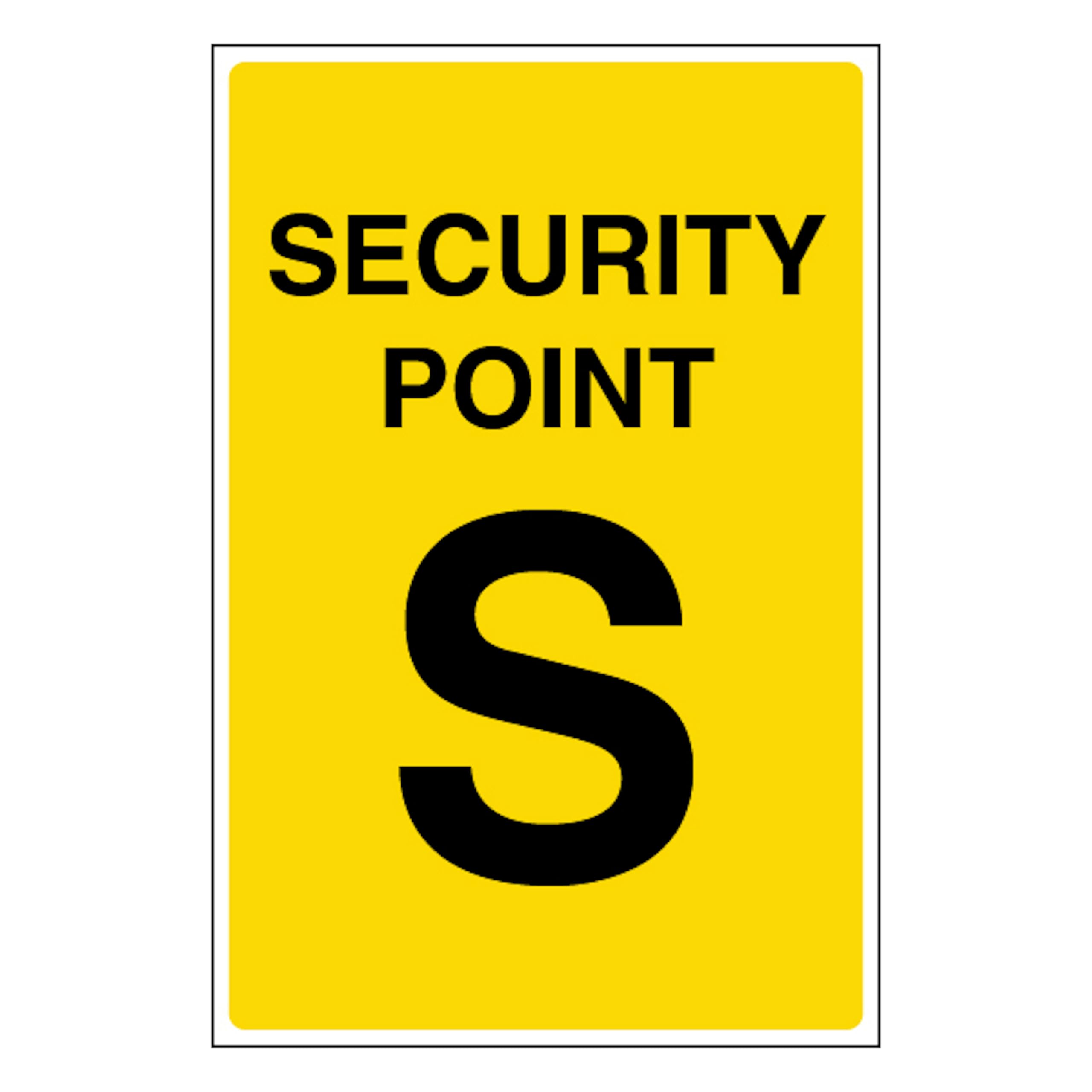V Safety Security Point S 100 x 150 mm - 1mm Rigid Plastic
