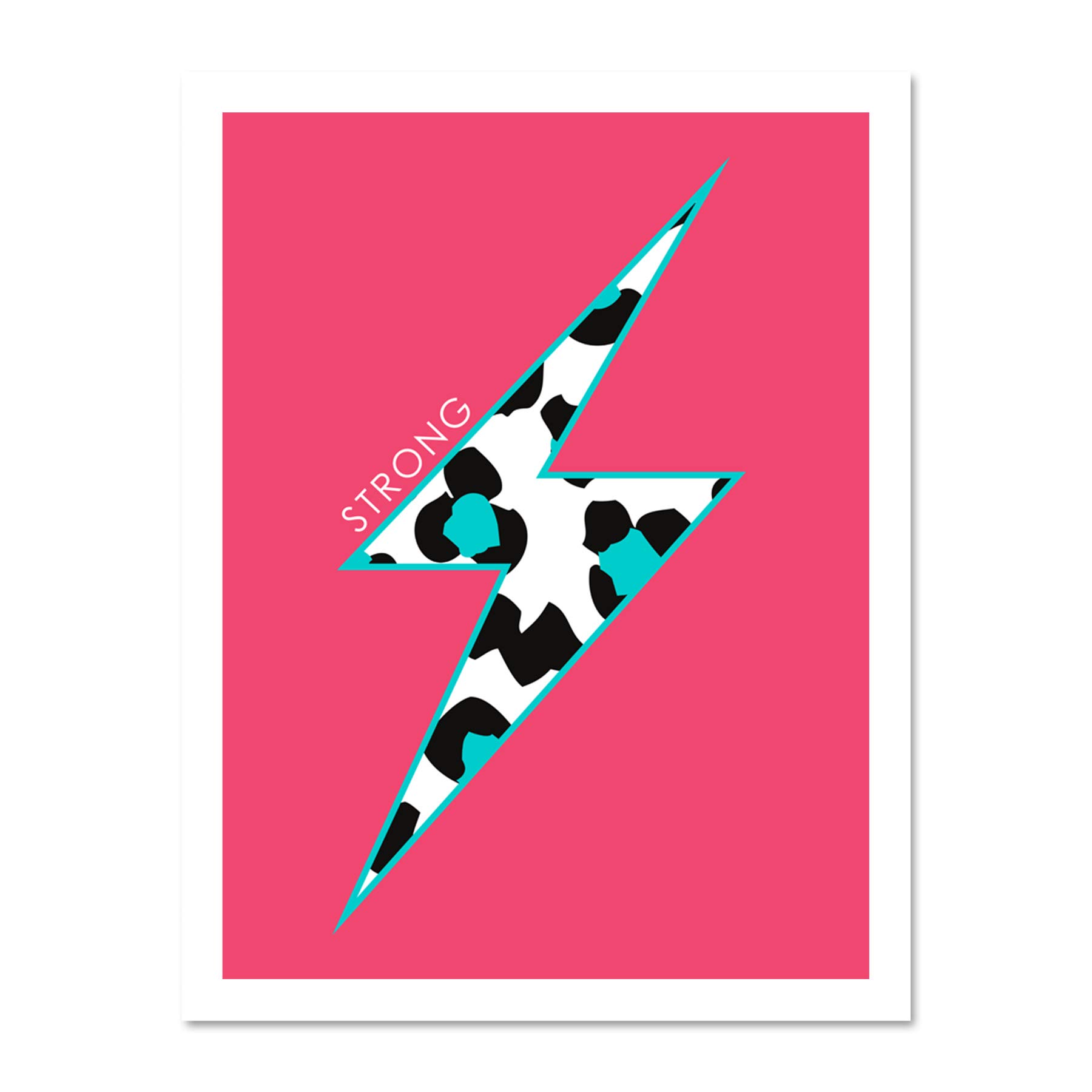 Wee Blue Coo Pink Teal Leopard Strong Large Framed Art Print Wall Poster 18x24 inch