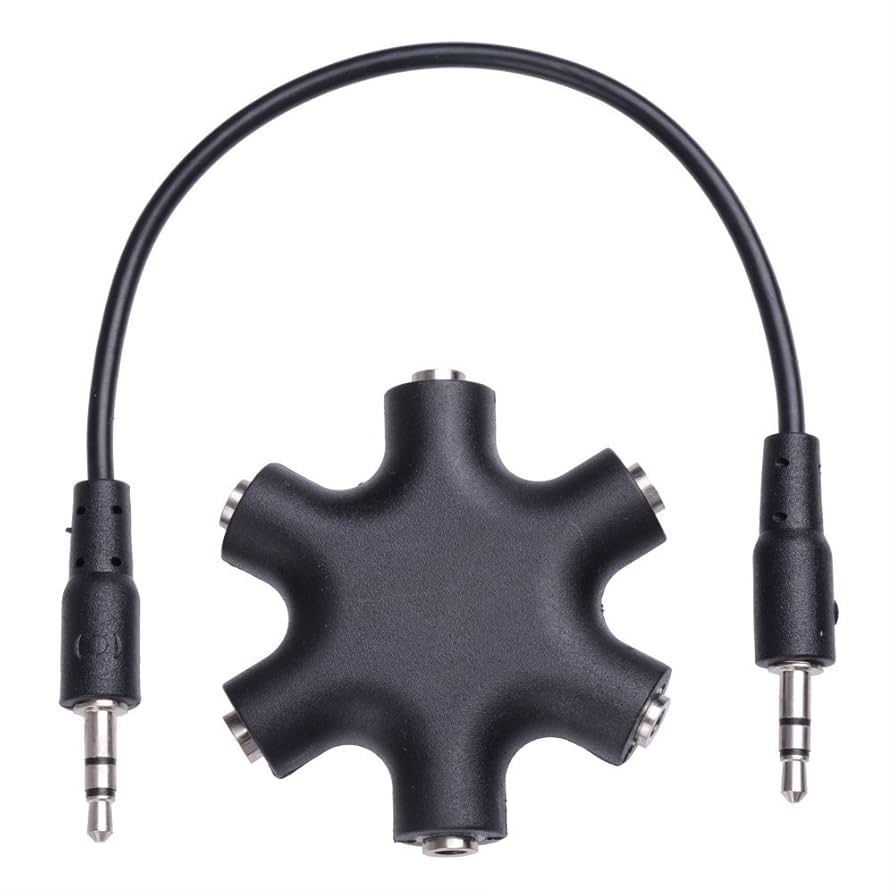 Amazon | イヤホンスプリッター 3.5mm 1線5分配 マルチ