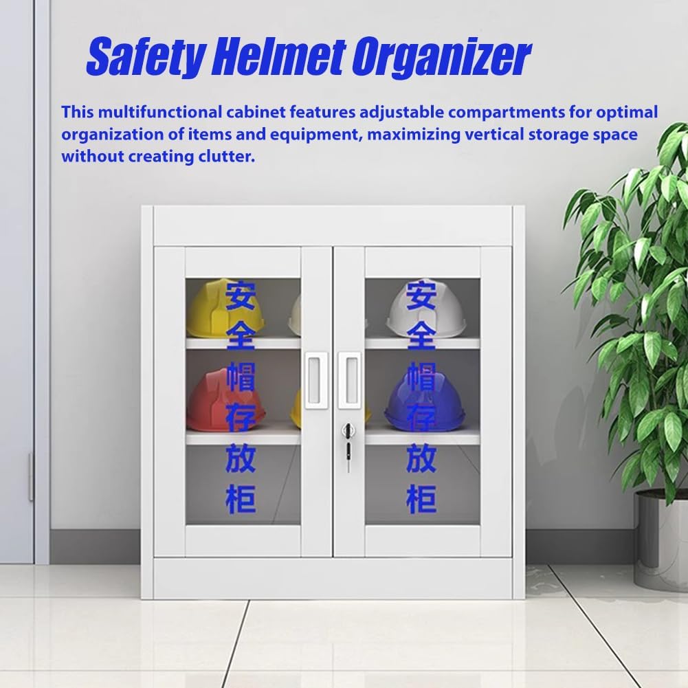 Closed Safety Helmet Storage Cabinet, Heavy Duty Steel Stackable Hard Hat Storage Cabinet with Lock And Key for Workplaces, Workshops, Storage Cabinets with Adjustable Dividers,Yellow can hold