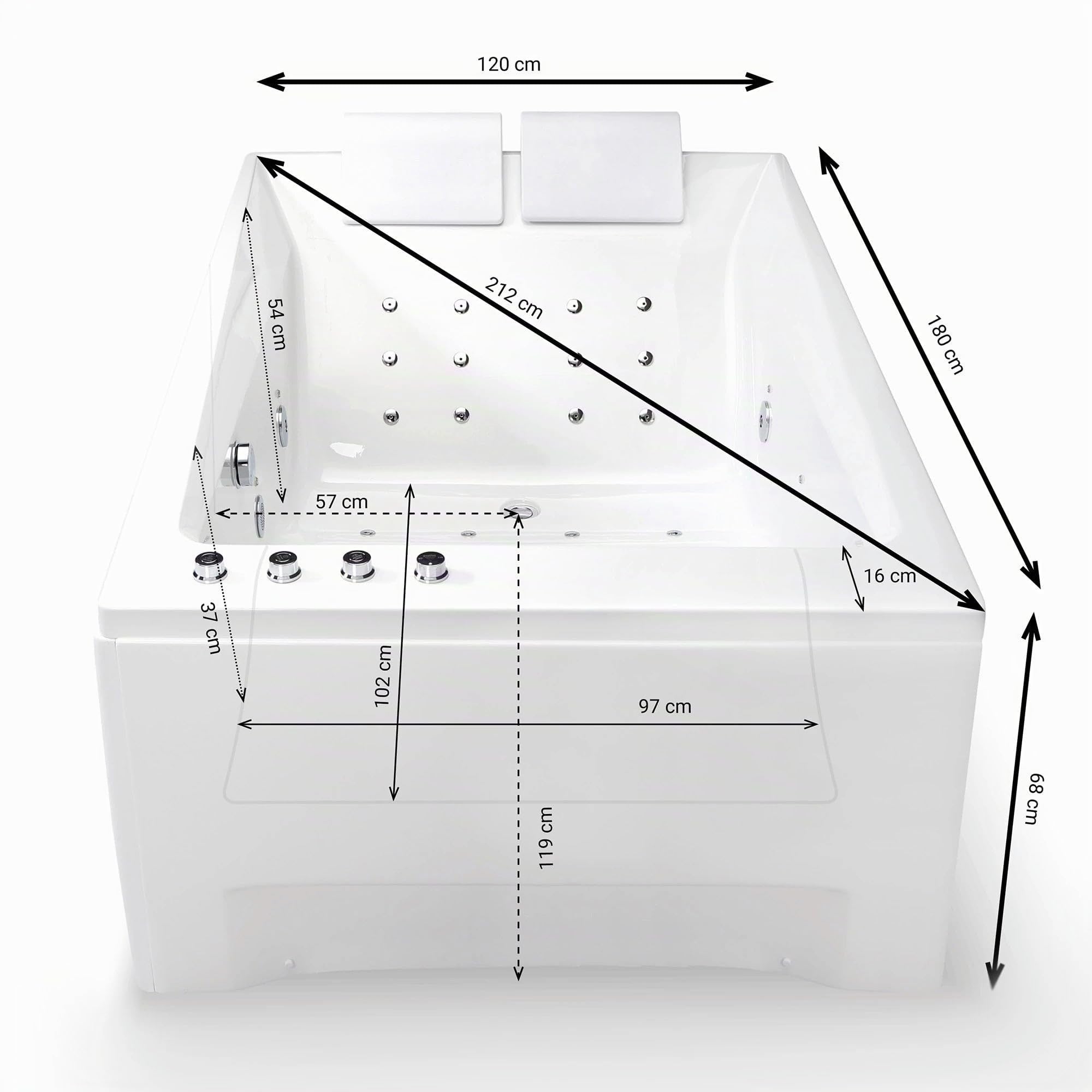 SPALINA KENSHO Duo Wave - Vasca idromassaggio 2 posti L 180 x l 120 cm, by
