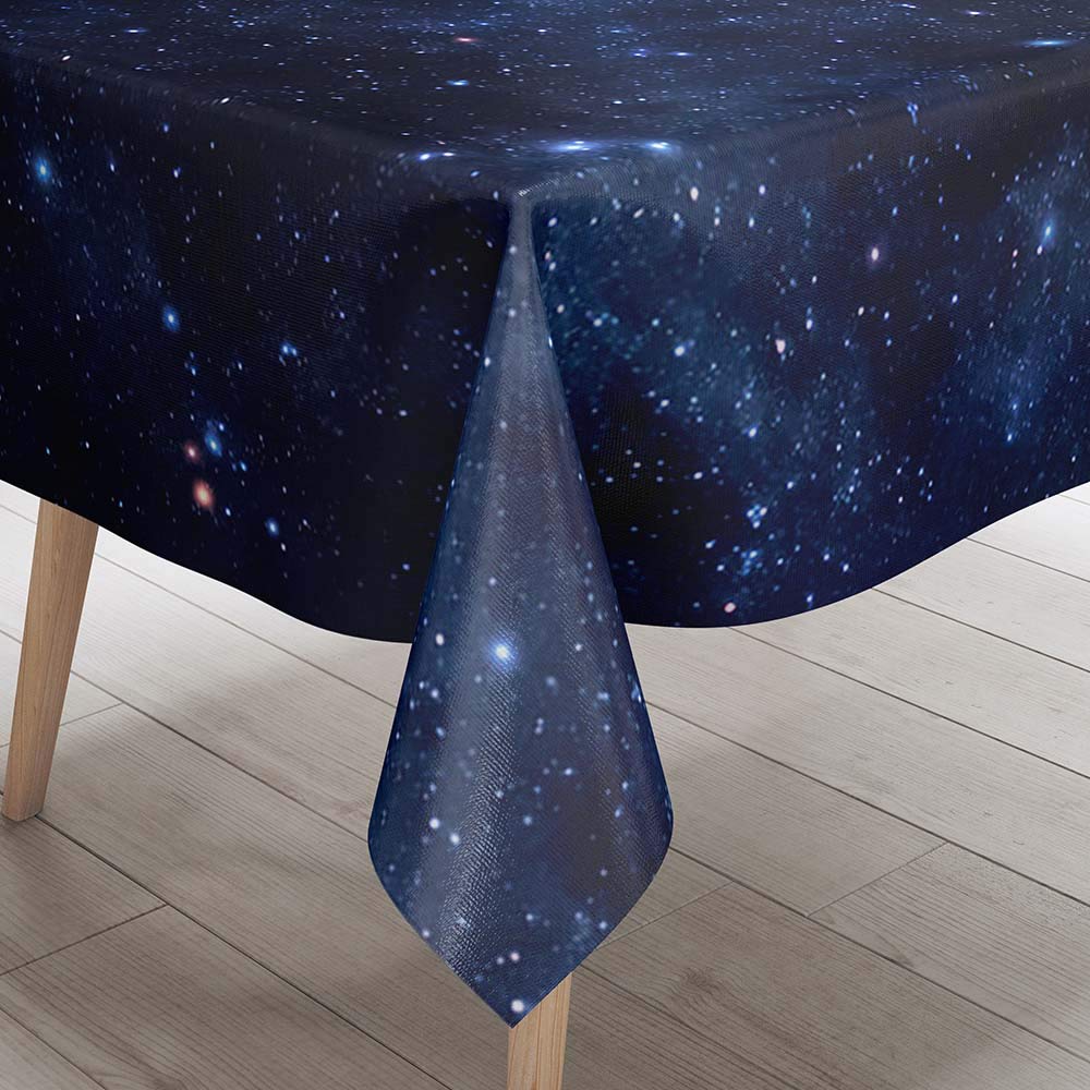 Nappe Rectangulaire DOTBUY 3D Nappe En Polyester Impermeable L'épreuve De L'huile Antifouling Nappe En Table Pour Extérieur Ou Intérieur Table De Salle à Manger (Bleu,140x160cm