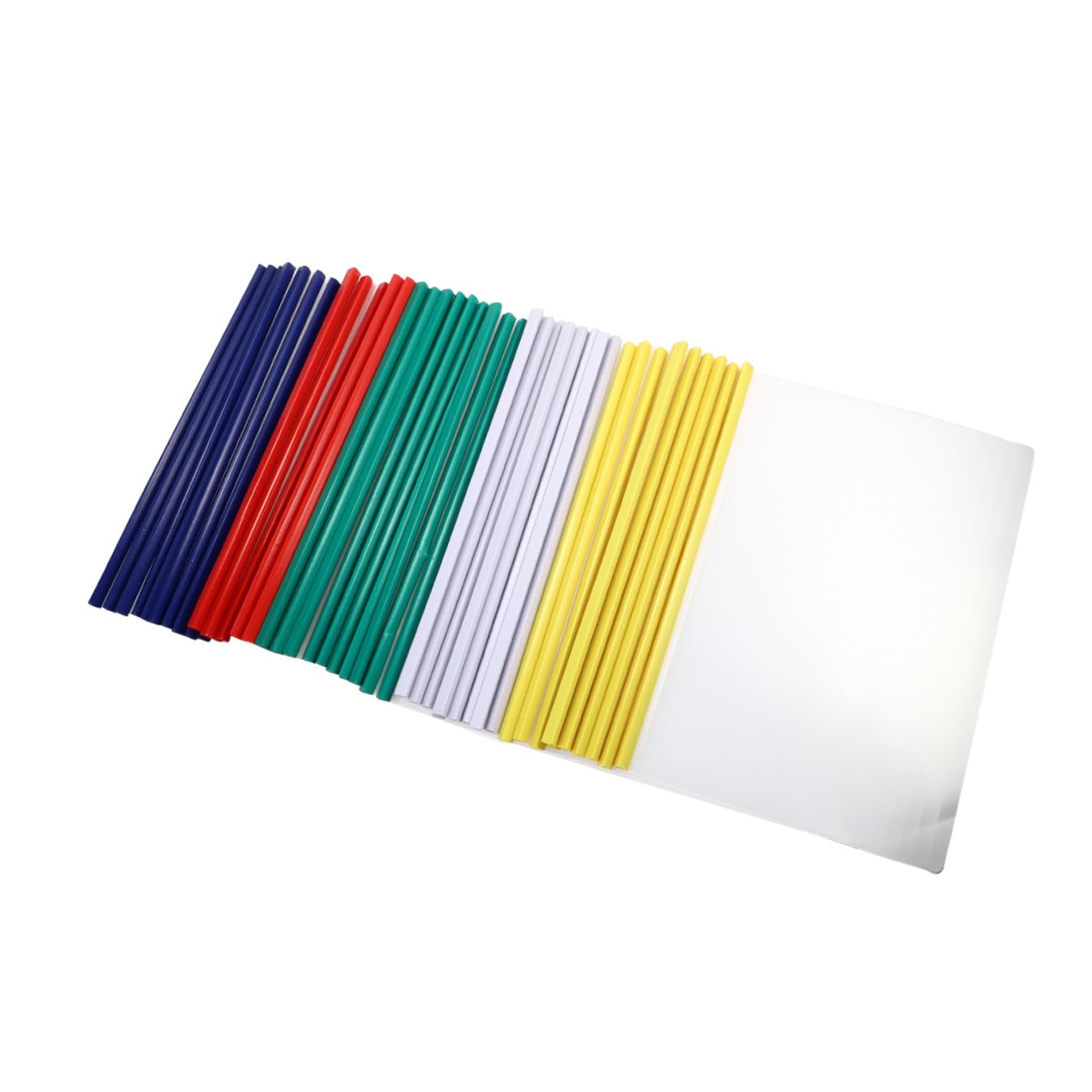 STOBOK 50 Stück Transparente Plastikordner mit Ziehstab Robust und Bruchsicher Dokumente Praktisch und Tragbar für Büro und Schule Zufällige Farbe